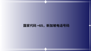 国家代码 +65，新加坡电话号码